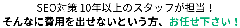 SEO対策10年以上のスタッフが担当!そんなに費用を出せないという方、お任せください!