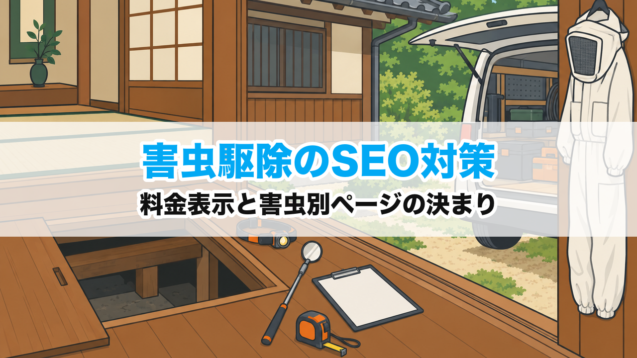 害虫駆除のSEO対策｜料金表示と害虫別ページの決まり