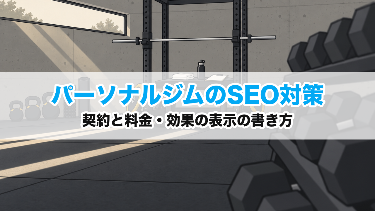 パーソナルジムのSEO対策｜契約と料金・効果の表示の書き方