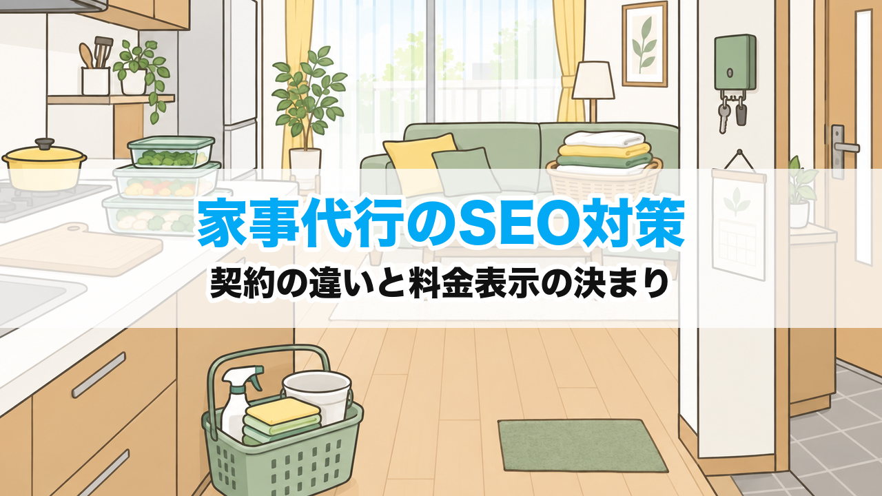 家事代行のSEO対策｜契約の違いと料金表示の決まり