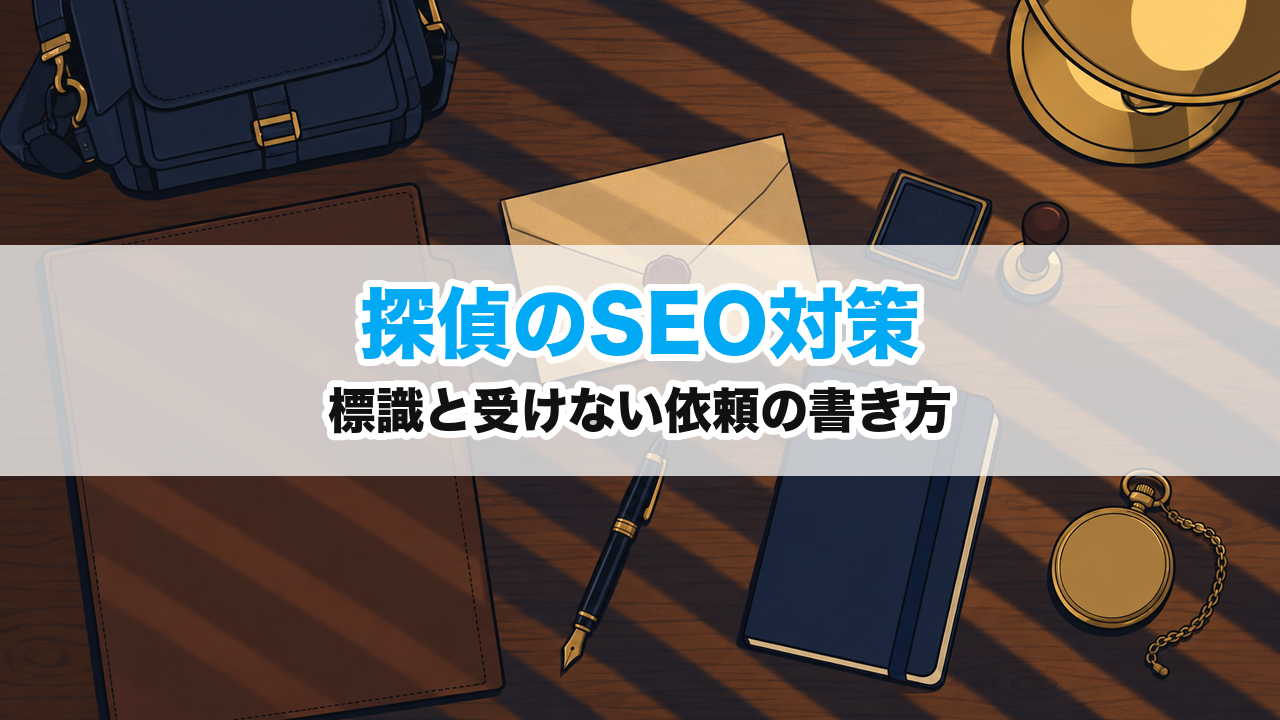 探偵のSEO対策｜標識と受けない依頼の書き方