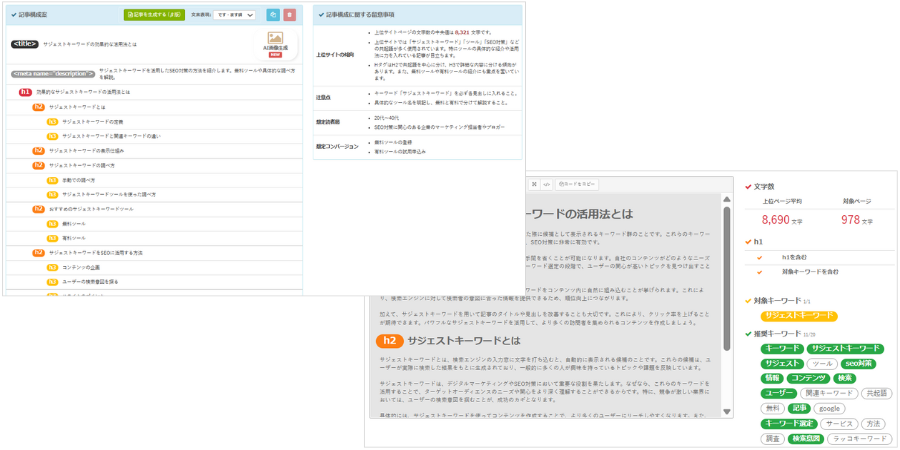 SEOツール「キーワードファインダー」の特徴「完全自動でキーワード選定時間大幅削減」