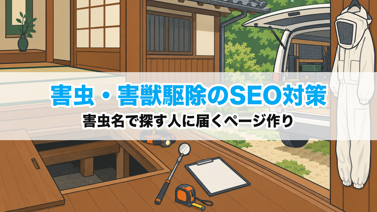 害虫・害獣駆除のSEO対策｜害虫名で探す人に届くページ作り